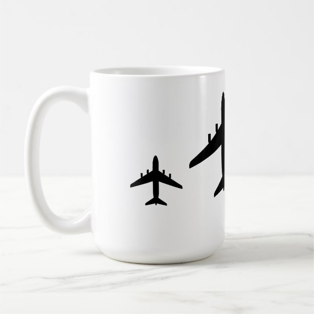 “Taking off an aeroplane in high winds.” Coffee Mug (Left)