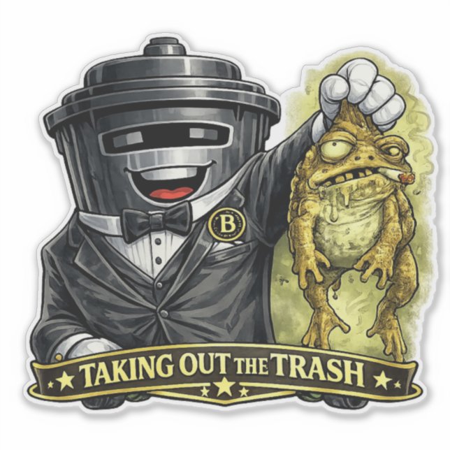 Taking Out the Trash - Wheelie Bin Sticker (Front)