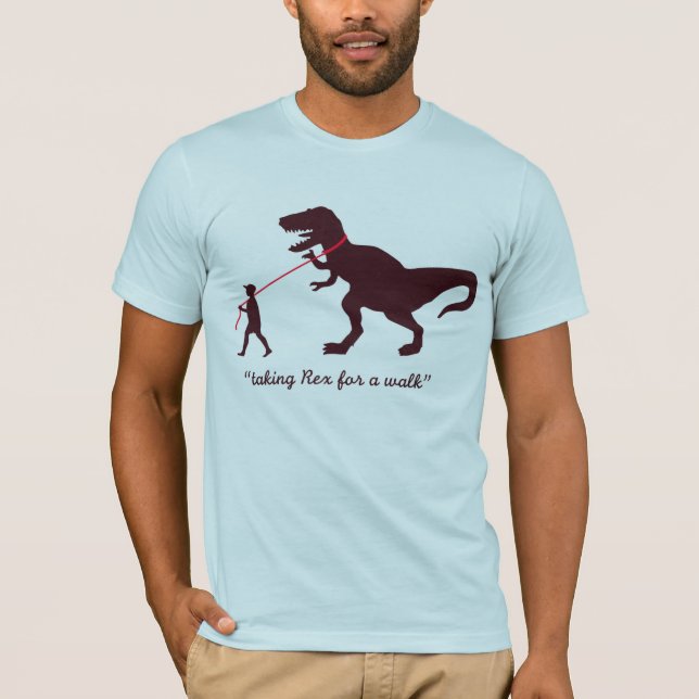 taking Rex for a walk T-Shirt - Customised (Front)