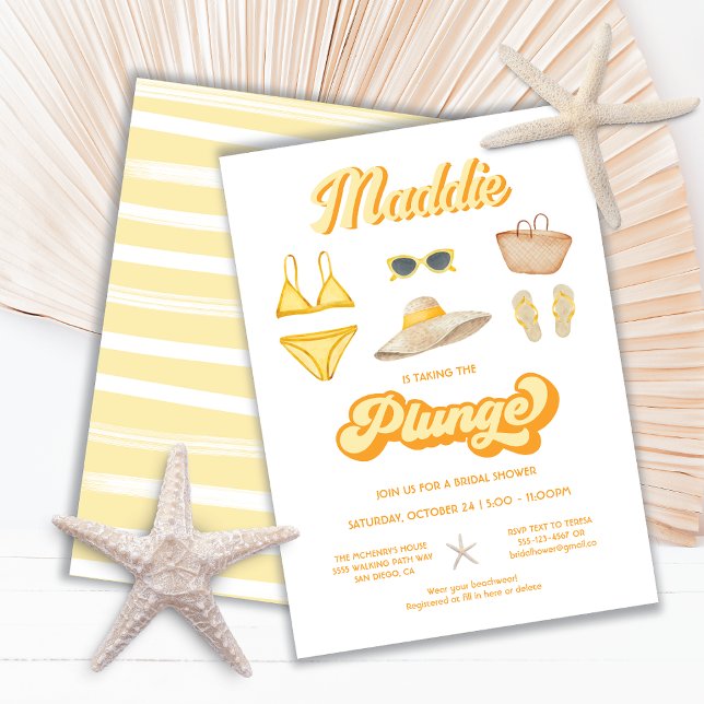 Taking the Plunge Beach Pool Bridal Shower Invitation (Creator Uploaded)