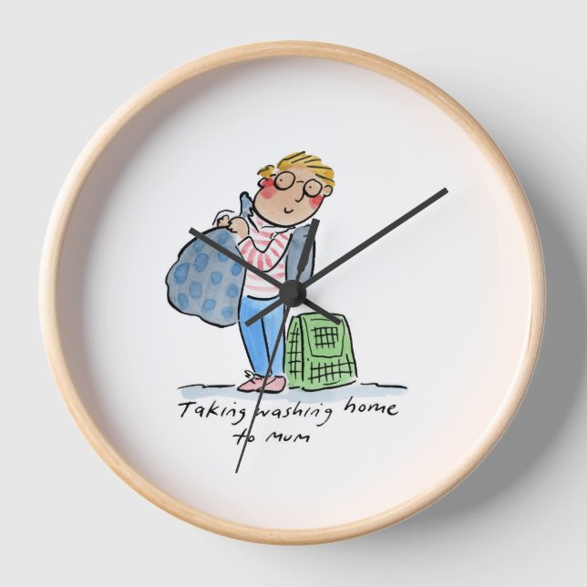 Taking Washing Home to Mum Clock (Front)