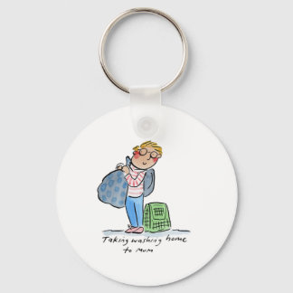 Taking Washing Home to Mum Key Ring