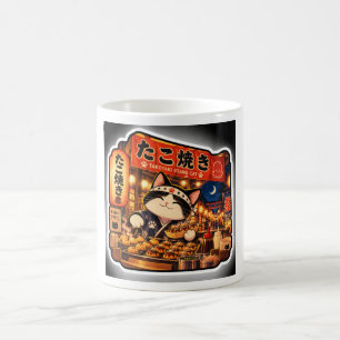 Takoyaki Stand Cat Mug Japanese Festival Food Ar