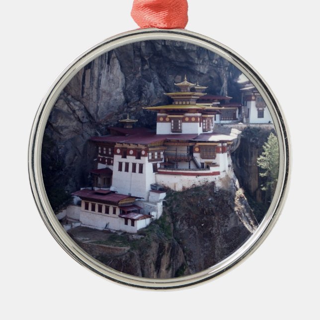 Taktshang Monastery, Paro, Bhutan Metal Tree Decoration (Front)