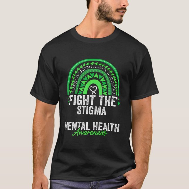 Tal Health Awareness Month Leopard Rainbow Green R T-Shirt (Front)