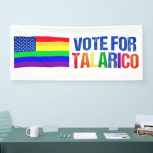 Talarico Rainbow American Flag Election Banner