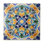 Talavera azulejo blue tile  favours vintage Mexica<br><div class="desc">Blue and brown colourful vintage Mexican talavera azulejo tiles ceramic tile wedding favours bridal shower favours party favours  home decor gifts for her wedding gifts for any occasion gifts for mum dinning table decor wedding reception decor bridal shower table decor Mexican party table decor home decor gifts</div>