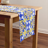 Talavera azulejo blue yellow tiles table decor