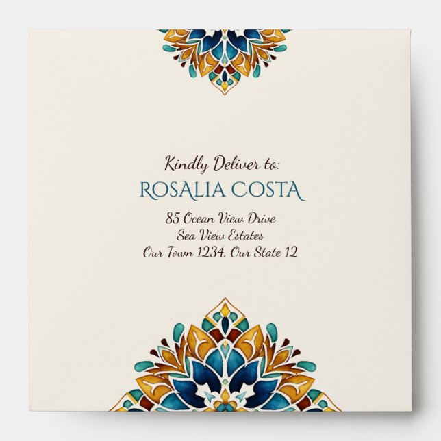 Talavera azulejo tile vintage Mexican wedding  Envelope (Front)