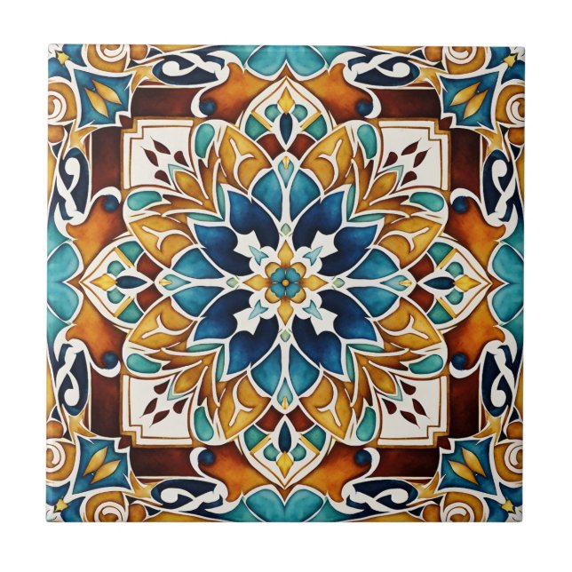 Talavera azulejo vintage Mexican wedding favours Tile (Front)