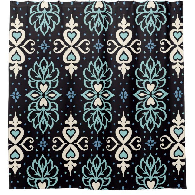 Talavera Azulejos Moroccan Tile Mosaic Shower Curtain (Front)
