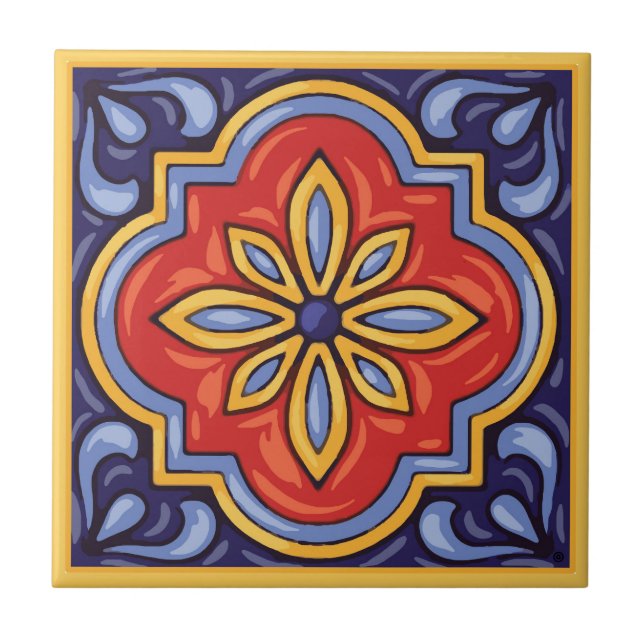 Talavera Ceramic Tile-1 Tile (Front)