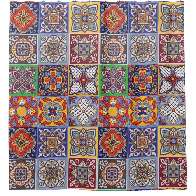 Talavera Design-1 Shower Curtain (Front)