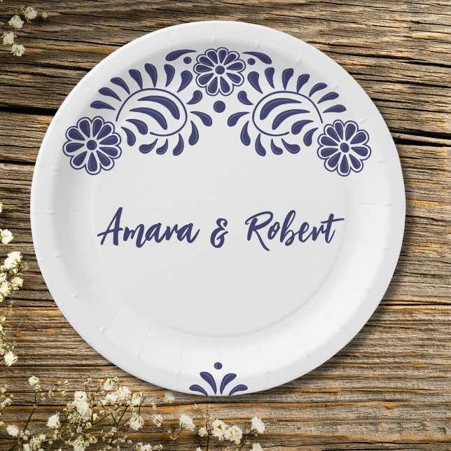TALAVERA FLOWER PAPER PLATE (Creator Uploaded)