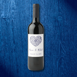 Talavera heart wine label