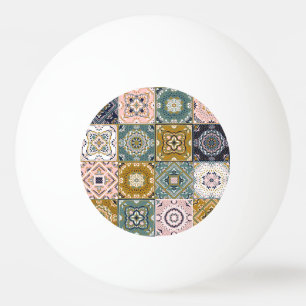 Talavera Indian: Patchwork, Ethnic Mosaic. Ping Pong Ball
