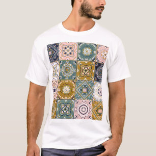 Talavera Indian: Patchwork, Ethnic Mosaic. T-Shirt