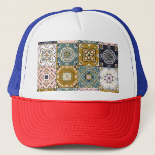 Talavera Indian: Patchwork, Ethnic Mosaic. Trucker Hat