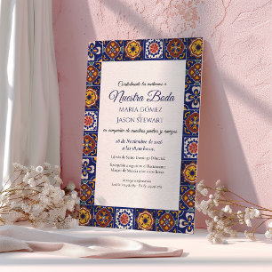 Talavera Majolica Colourful Classic Spanish Weddin Invitation