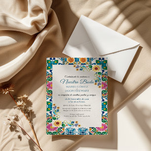 Talavera Majolica Sunflower Fiesta Spanish Wedding Invitation