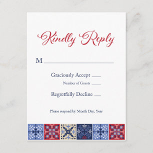 Talavera Mexican Tile RSVP Card