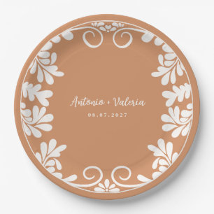 Talavera Mexican Wedding Fiesta Barro Decor Paper Plate