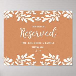 Talavera Mexican Wedding Reserved Chair Sign