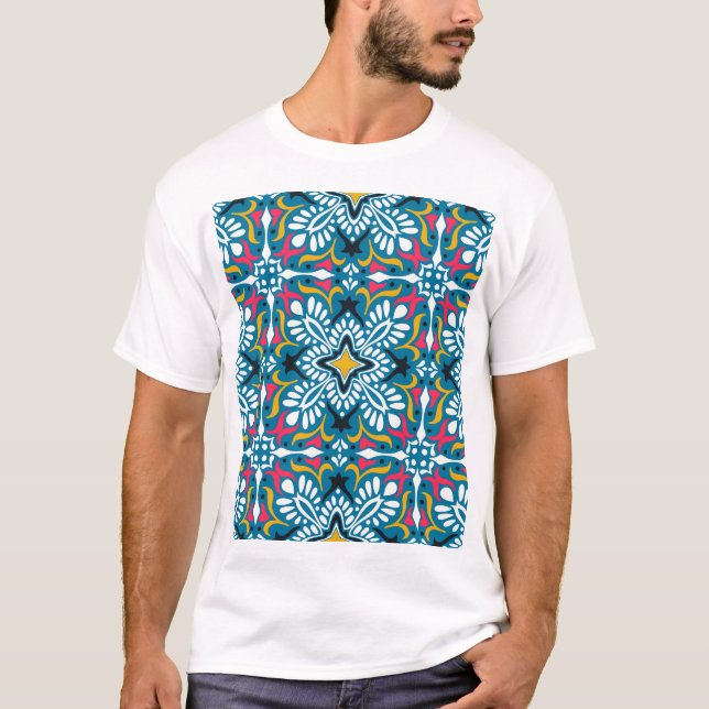 Talavera Mosaic: Multicultural Seamless Wallpaper. T-Shirt (Front)