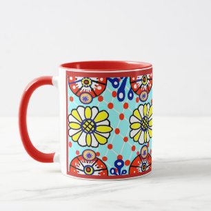 Talavera Mug - Cinco de Mayo - Flowers