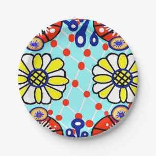 Talavera Paper Plate - Cinco de Mayo - Flowers