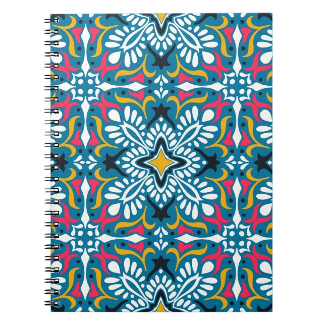 Talavera pattern. Indian patchwork. Azulejos portu Notebook (Front)