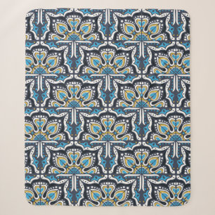 Talavera pattern. Indian patchwork. Azulejos portu Sherpa Blanket