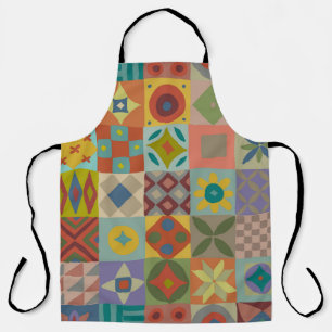 Talavera pattern. Indian patchwork. Turkish orname Apron