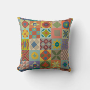 Talavera pattern. Indian patchwork. Turkish orname Cushion