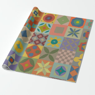 Talavera pattern. Indian patchwork. Turkish orname Wrapping Paper