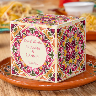 Talavera pink tile vintage Mexican wedding custom Favour Box
