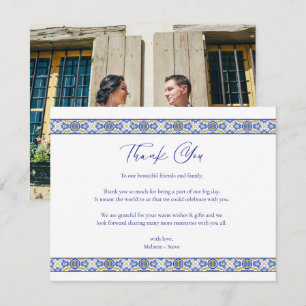 Talavera Spanish Mexican Wedding Photo Thank You
