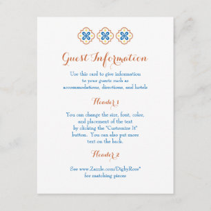 Talavera Spanish Tile Information Card