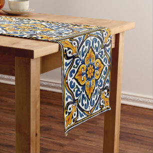 Talavera Spanish Tile Short Table Runner