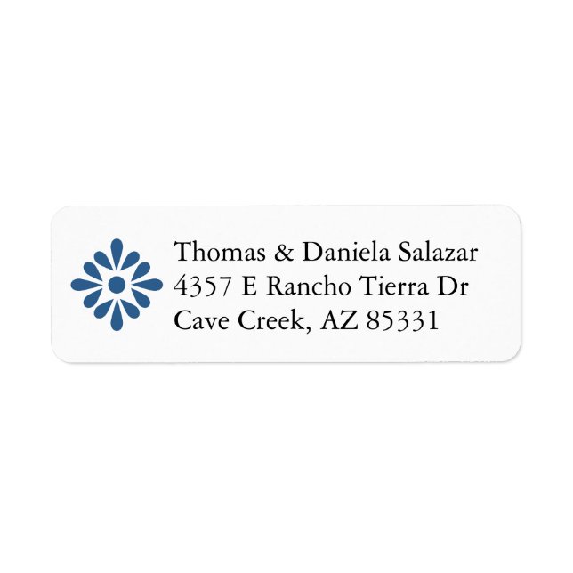 Talavera Style Mexican Return Address Labels (Front)