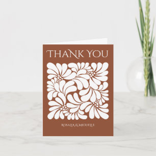 Talavera terracotta boho Mexican wedding Thank You Card