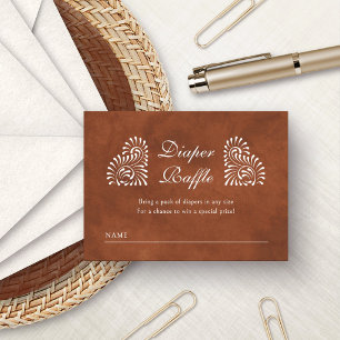 Talavera Terracotta Fiesta Diaper Raffle Enclosure Card