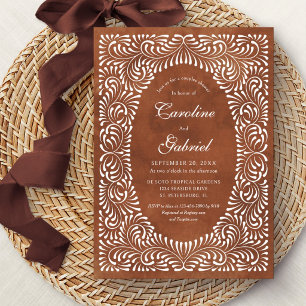 Talavera Terracotta Mexican Couples Shower Invitation