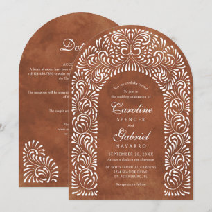 Talavera Terracotta Mexican Wedding Invitation