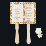 Talavera terracotta Mexican wedding program Hand Fan<br><div class="desc">Terracotta brown Portuguese Talavera tiles vintage Mexican wedding program hand fan Mediterranean ornate Talavera tile pattern wedding program  Hacienda style wedding program Talavera wedding itinerary order of events</div>