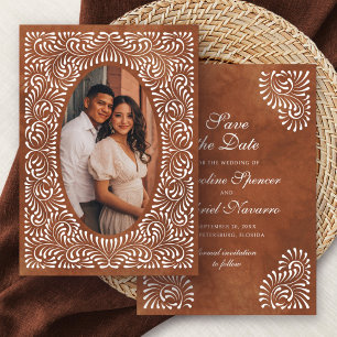 Talavera Terracotta Mexican Wedding Save The Date