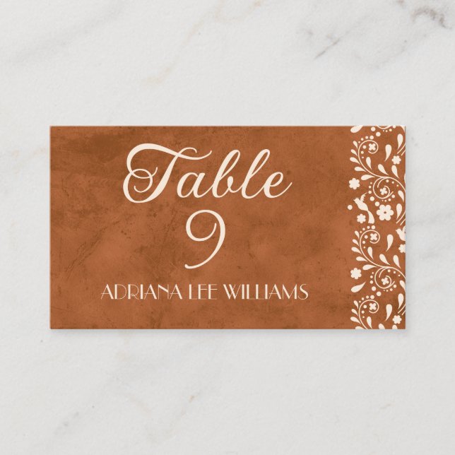 Talavera Terracotta Wedding Place Card (Front)