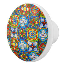 Talavera Tile Ceramic Drawer Knob