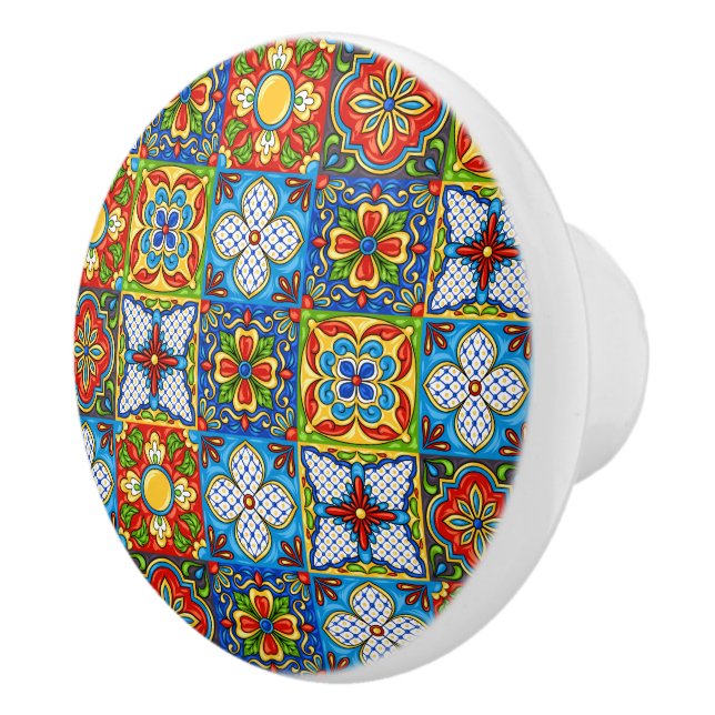 Talavera Tile Ceramic Drawer Knob (Right)