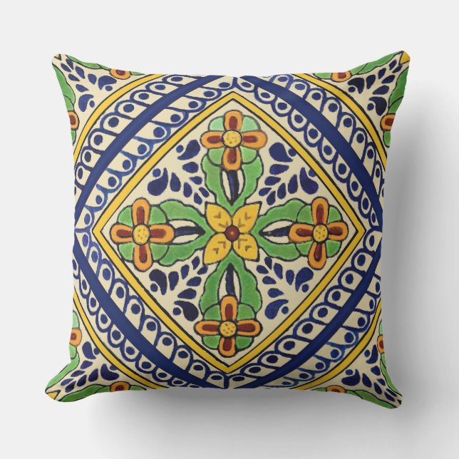 Talavera Tile Cushion (Front)